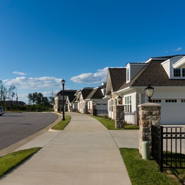 Clear pathways outside a house.